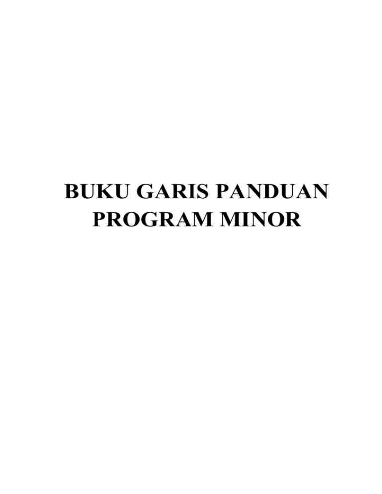 Buku Garis Panduan Program Minor