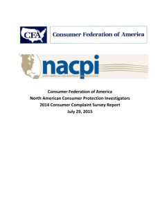 Consumer Complaint Survey Report