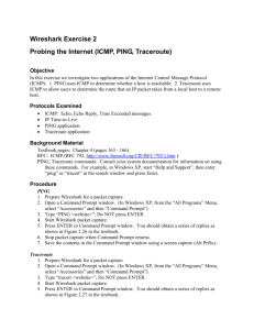 Wireshark Exercise 2 Probing the Internet (ICMP, PING, Traceroute)