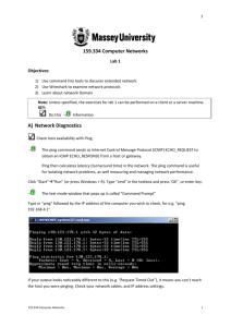 159.334 Computer Networks A) Network Diagnostics