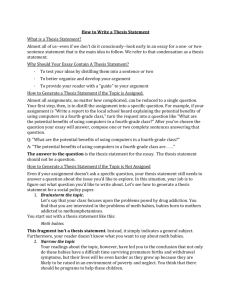 How to Write a Thesis Statement What is a Thesis Statement