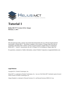 Tutorial 1 (using Helius:MCT with Abaqus CAE)
