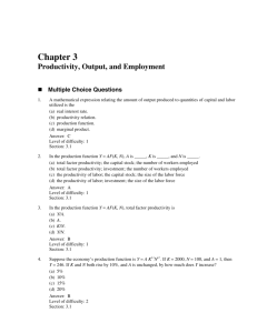 Chapter 3 Productivity, Output, and Employment