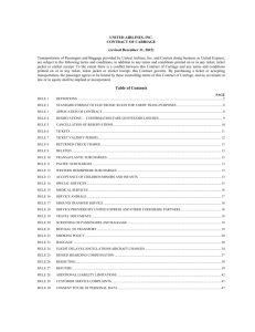 United Airlines - Contract of Carriage
