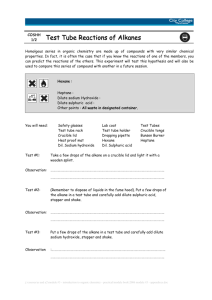 Test Tube Reactions of Alkanes