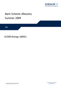 Mark Scheme (Results) Summer 2009