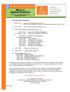 Applied Statistics Minor check sheet