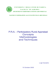 Participatory Rural Appraisal Concepts Methodologies and