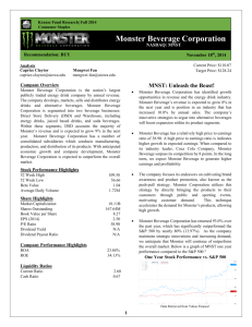 Monster Beverage Corporation - Henry B. Tippie College of Business