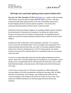 LED Engin wins solid-state lighting product award at Elektra 2013
