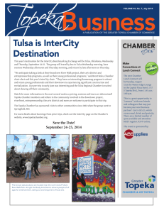 Tulsa is InterCity Destination - Greater Topeka Chamber of Commerce