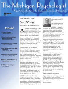 Inside - Michigan Psychological Association