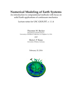 Numerical Modeling of Earth Systems