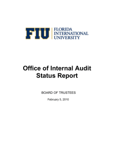 Office of Internal Audit Status Report