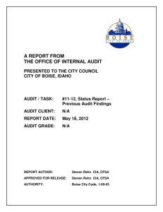 11-12, Status Report - Previous Audit Findings