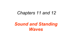 Chapters 11 and 12 Sound and Standing Waves