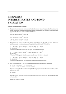 CHAPTER 8 INTEREST RATES AND BOND VALUATION