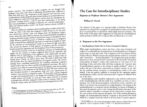The case for interdisciplinary studies