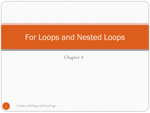 For Loops and Nested Loops