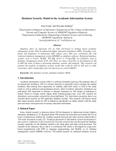 Database Security Model in the Academic Information System