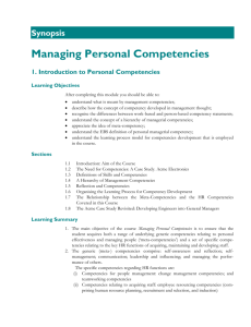Managing Personal Competencies