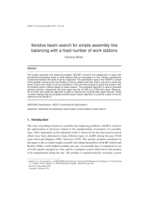 Iterative beam search for simple assembly line balancing with a