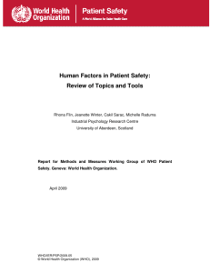 Human Factors in Patient Safety: Review of