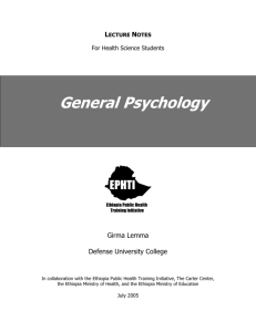 General Psychology - The Carter Center