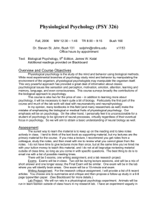 Physiological Psychology (PSY 326)