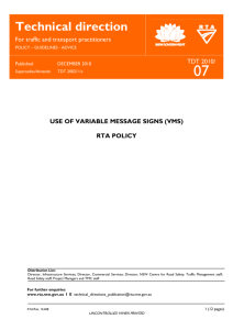 Use of Variable Message Signs - RTA Policy