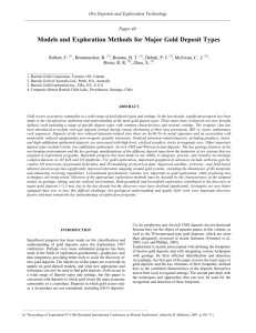 Models and Exploration Methods for Major Gold Deposit Types