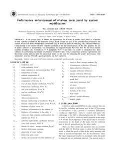 Performance enhancement of shallow solar pond