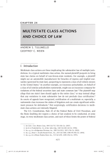 Multistate Class Actions and Choice of Law