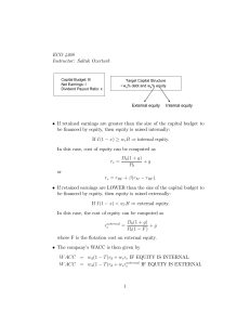 Choice between External and Internal Equity