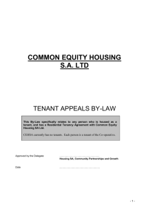 common equity housing sa ltd