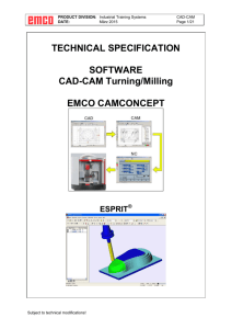 TECHNICAL SPECIFICATION SOFTWARE CAD-CAM