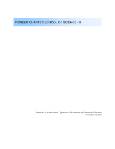 Pioneer Charter School of Science II Final Application 2012-13