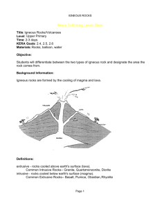 Return To Primary Lesson Plans Title: Igneous Rocks/Volcanoes