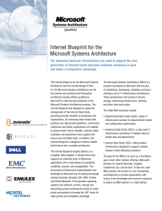 Internet Blueprint for the Microsoft Systems Architecture