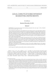 LEGAL ASPECTS OF SOME INTERNET MARKETING INSTRUMENTS