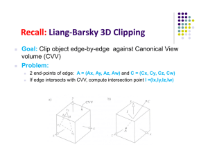 Recall: Liang-Barsky 3D Clipping