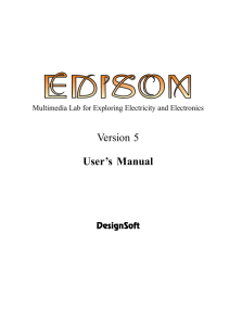 Version 5 User's Manual - Edison the Multimedia Lab for exploring