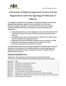 University of Alberta - Alberta Institute of Agrologist