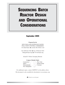 Sequencing Batch Reactor Design and Operational