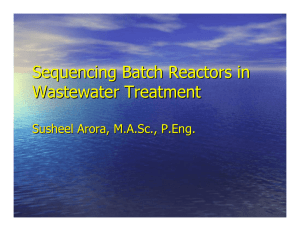 Sequencing Batch Reactors in Wastewater Treatment