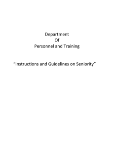 Instructions and Guidelines on Seniority