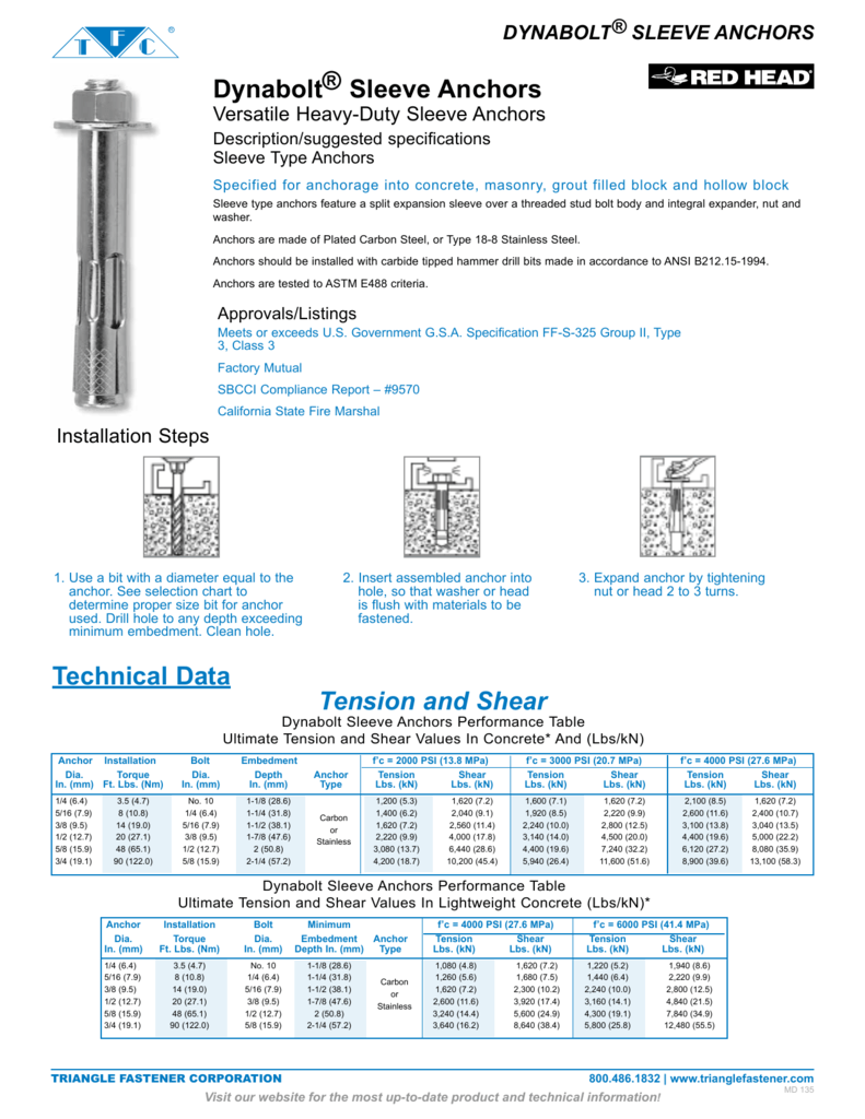 Anchor Bolt Size Chart Pdf At Thomas Copeland Blog