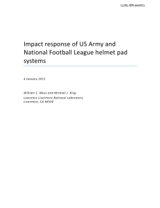 Impact response of US Army and National Football