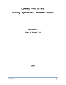 LEADING FROM WITHIN: Building Organizational Leadership