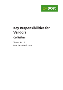 Key Responsibilities for Vendors